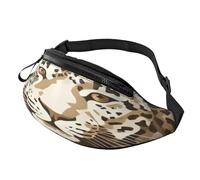 Marsupio alla moda marrone con motivo leopardato, per donne e uomini, casual, leggero, con tasche con cerniera regolabili, per viaggi, sport, escursionismo, Modelli alla moda, Taglia unica, Borsone da