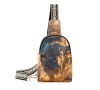Marsupio alla moda marrone e nero Fierce Bull a tracolla robusto marsupio per viaggi, marrone e nero fierce bulll, 1 taglia, Toro feroce marrone e nero, 1 size