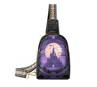Marsupio alla moda Mystery Castle Viola a tracolla alla moda per le donne per i viaggi, il castello misterioso viola, 1 taglia, Mistero Castello Viola, 1 size