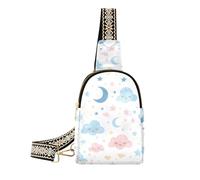 Marsupio alla moda Nuvole e Lune per marsupio multiuso a tracolla per escursioni, nuvole e lune