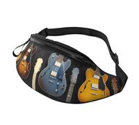 Marsupio alla moda per chitarra musicale, unisex, grande marsupio con tasche con cerniera, regolabile, per fitness, esercizi, arrampicata, corsa, escursionismo, passeggiate con il cane all'aperto, 3D