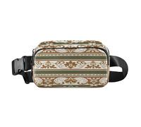 Marsupio alla moda per donna d'affari Retro Bobo floreale a righe marrone verde Croose borsa corpo con tracolla regolabile multiuso per viaggi, palestra, lavoro