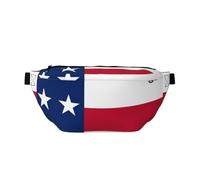 Marsupio alla moda per donne e uomini con stampa di coppia sposata che cammina sulla spiaggia, borsa a tracolla con tasche con cerniera, grande capacità, Bandiera del Texas, One Size