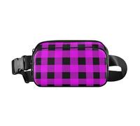 Marsupio alla moda per donne e uomini, grande capacità, con cinghia regolabile, color crema, motivo scozzese, scozzese, viola, 20,3 x 13,5 x 5,8 cm, retrò, Crema Buffalo Plaid Tartan Scozia viola, 8