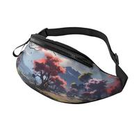 Marsupio alla moda per donne e uomini, leggero, marsupio per cani, corsa e viaggio, Ci sono alberi e fiori, Taglia unica