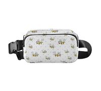 Marsupio alla moda per donne e uomini, resistente all'acqua, da viaggio, con cinghia regolabile, per viaggi, shopping, corsa, carine api felici, buona fortuna, motivo a pois, Carino api Happy Good