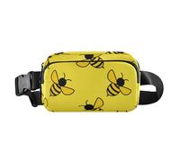 Marsupio alla moda per donne, uomini, adolescenti, borsa a tracolla multiuso per passaporto, con tracolla regolabile, per shopping, sport, lavoro, ape, felice, buona fortuna, motivo, Modello Happy