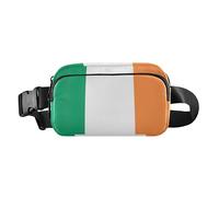 Marsupio alla moda per donne, uomini, adolescenti, grande capacità, con cerniera, con cinghia regolabile, per shopping, sport, lavoro, bandiera irlandese, Bandiera Irlanda, Taglia unica, casual