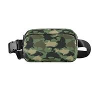 Marsupio alla moda per donne, uomini, adolescenti, impermeabile, con tracolla regolabile, per ciclismo, escursionismo, palestra, mimetico, esercito, con sagoma di pesce e mare, Esercito mimetico con