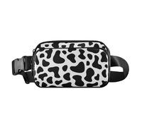 Marsupio alla moda per donne, uomini, adolescenti, mini borsa a tracolla da viaggio con regolabile, motivo mucca bianca e nera, 20,3 x 13,5 x 5,8 cm, retrò, Mucca Spot Bianco E Nero, 8" x 5.3" x 2.3