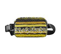 Marsupio alla moda per donne, uomini, adolescenti, mini marsupio con cinghia regolabile per ciclismo, escursionismo, palestra, geometrico, ape, felice, buona fortuna, astratto, miele, Ape geometrica