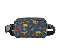 Marsupio alla moda per donne, uomini, adolescenti, mini marsupio con cinghia regolabile per shopping, sport, lavoro, silhouette di dinosauri, Sagome di dinosauri, Taglia unica, casual