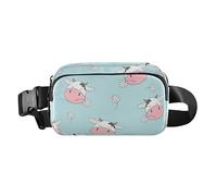 Marsupio alla moda per donne, uomini, adolescenti, mini marsupio da corsa, con cinghia regolabile, per viaggi, palestra, lavoro, mucca, alla moda, simpatico cartone animato, Cartone animato carino