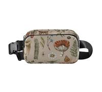 Marsupio alla moda per donne, uomini, adolescenti, piccola borsa a tracolla con tracolla regolabile per lo shopping, lo sport, il lavoro, vintage, Amanita, fungo, margherita, cottage, farfalla,