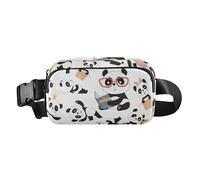 Marsupio alla moda per donne, uomini, adolescenti, piccolo marsupio a tracolla con tracolla regolabile per lo shopping, lo sport, il lavoro, panda cinese, simpatico cartone animato, Panda cinese