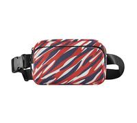 Marsupio alla moda per donne, uomini, adolescenti, resistente all'acqua, con tracolla regolabile, per viaggi, corsa, escursionismo, mimetico patriottico, Camouflage patriottico, Taglia unica, casual