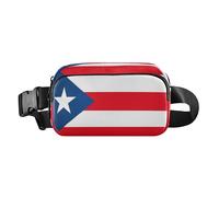 Marsupio alla moda per donne, uomini e adolescenti, piccola borsa a tracolla con tracolla regolabile per viaggi, corsa, escursionismo, bandiera di Porto Rico, rosso, Puerto Rico Bandiera Puerto Rica