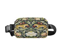 Marsupio alla moda per piccoli uomini d'affari William Morris Leopard borsa a tracolla essenziale da viaggio con tracolla regolabile piccola per viaggi, corsa, escursionismo
