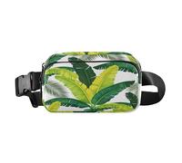 Marsupio alla moda per piccolo uomo d'affari verde estate semplice palma borsa a tracolla con cinghia regolabile resistente all'acqua per allenamento corsa escursionismo