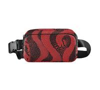 Marsupio alla moda per San Valentino con texture in pelle di serpente, per donne, uomini, adolescenti, multiuso, con cinghia regolabile, per viaggi, shopping, corsa
