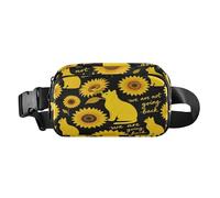 Marsupio alla moda per uomo e donna, con scritta in lingua inglese "We Are Not Going Back Cat", con girasole, marsupio con cinghia regolabile, impermeabile, per allenamento, corsa, escursionismo