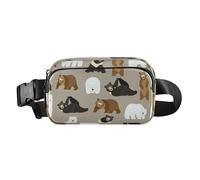 Marsupio alla moda per uomo e donna, grande capacità, con cinghia regolabile, per viaggi, corsa, escursionismo, orso marrone, nero polare, Orso bruno Polar Nero, Taglia unica, casual