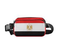 Marsupio alla moda per uomo e donna, impermeabile, con cinghia regolabile, per viaggi, shopping, corsa, bandiera egiziana, rosso e nero, Bandiera dell'Egitto Rosso e Nero, Taglia unica, casual