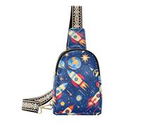 Marsupio alla moda Space Rockets Planets uomo impermeabile crossbody fanny pack per il viaggio