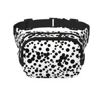 Marsupio alla moda unisex a pois neri e bianchi, eleganti marsupi per allenamenti, corsa, viaggi ed escursioni, Nero , Taglia unica