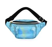 Marsupio alla moda unisex alla moda marsupio casual da viaggio con tasche per donne uomini sport corsa escursionismo jogging regalo di compleanno ragazza, Blu, 30.0 X 8 X 13.0 Centimeters, Stampa