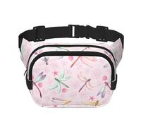 Marsupio alla moda unisex con libellula dipinta a mano, elegante marsupio per allenamenti, corsa, viaggi ed escursionismo, Nero , Taglia unica