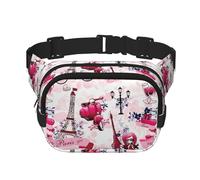 Marsupio alla moda unisex con Torre Eiffel di Parigi, alla moda, per allenamento, corsa, viaggi ed escursionismo, Nero , Taglia unica