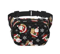 Marsupio alla moda unisex Merry Christmas Happy, elegante marsupio per allenamenti, corsa, viaggi ed escursionismo, Nero , Taglia unica