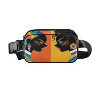 Marsupio Angry African Girls Fashion Marsupio per donne e uomini, resistente all'acqua, borsa a tracolla con tracolla regolabile per ciclismo, escursionismo, palestra, Pesce Combattente Estetico, 1