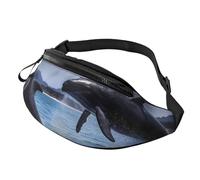 Marsupio arcobaleno per donne e uomini, alla moda, regolabile, per allenamento, corsa, viaggi, stile casual, Saltare le balene, Taglia unica