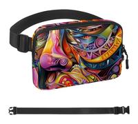 Marsupio Art Street Face per donne e uomini, borsa a tracolla con tasche con cerniera, marsupio impermeabile con cinturino regolabile per allenamento, corsa, viaggi, escursionismo, multicolore, taglia