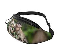 Marsupio astratto blu per uomo donna, borsa da petto regolabile alla moda, borsa da viaggio sportiva da passeggio, Carino piccole scimmie, Taglia unica