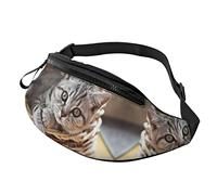 Marsupio astratto blu per uomo donna, borsa da petto regolabile alla moda, borsa da viaggio sportiva da passeggio, Gatto, Taglia unica