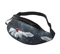 Marsupio astratto blu per uomo donna, borsa da petto regolabile alla moda, borsa da viaggio sportiva da passeggio, Coccinella sul fiore di margherita, Taglia unica