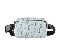 Marsupio astratto con linee audaci disegnate a cerchio blu elegante per donne uomini piccolo marsupio con cinghia regolabile per viaggi, shopping, corsa