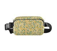Marsupio astratto da donna e uomo, alla moda, per viaggi, palestra, lavoro, Modello Vintage Verde Erba Giallo Modello, 1 Size