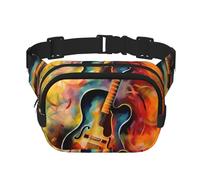 Marsupio astratto per chitarra ad acquerello marsupio piccolo marsupio a tracolla alla moda leggero borsa a tracolla marsupio per donne uomini corsa allenamento escursionismo viaggi