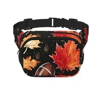 Marsupio autunnale a doppio strato con foglie d'acero, unisex, regolabile, per viaggi, escursionismo, corsa, ciclismo, festival