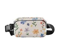 Marsupio autunnale con piccoli fiori alla moda per donne, uomini, adolescenti, mini marsupio da viaggio con cinturino regolabile per viaggi, corsa, escursionismo, Piccoli fiori autunnali, 1 size