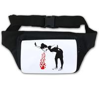 Marsupio Banksy Love Sick Girl Vomito San Valentino cuori marsupio bianco