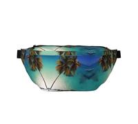 Marsupio Beach Coconut Sunshine stampato con grande capacità e doppie tasche, adatto per viaggi e sport.