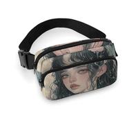 Marsupio Behind Me Is The Moon per donne e uomini, impermeabile, con cintura regolabile, borsa a tracolla casual, da viaggio, per sport, corsa, ciclismo, bianco, 20 x 13 cm, marsupio, bianco, bianco,
