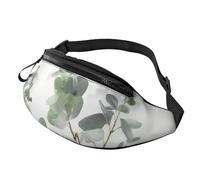 Marsupio bianco naturale con ramoscello verde per uomo donna borsa a tracolla marsupio impermeabile sport marsupio outdoor hip pack