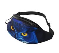 Marsupio blu a forma di gufo, grande marsupio alla moda per donne e uomini, tasche sicure con cerniera regolabile, per viaggi, feste, sport, corsa, escursionismo, uso quotidiano, 3D, Taglia unica