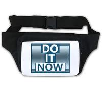 Marsupio blu con grafica "Do It Now Start Today" bianco